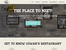 Tablet Screenshot of cowansrestaurant.com